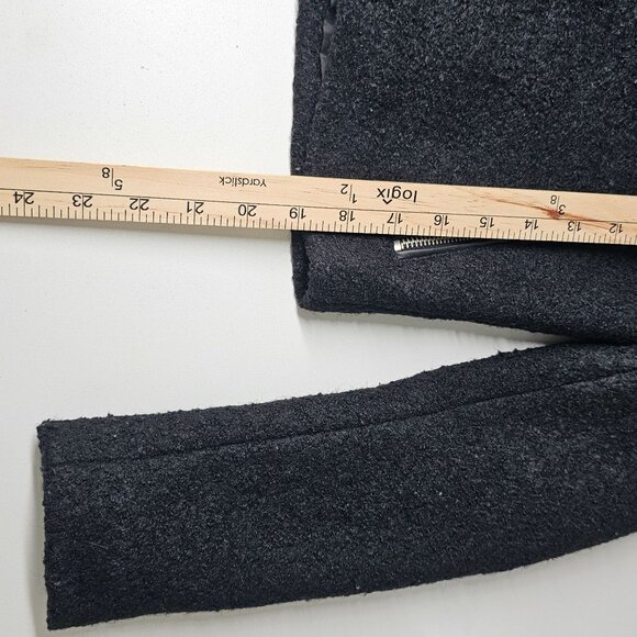 Adam Levine Womens Black Sherpa Collar Lined Moto Jacket Wool Blend‎ XS - Picture 8 of 10